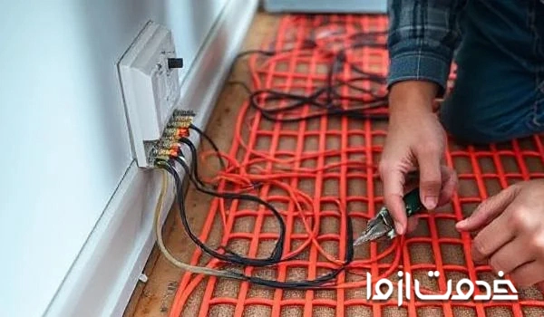 لوله کشی برق ساختمان از کف به روش توکار